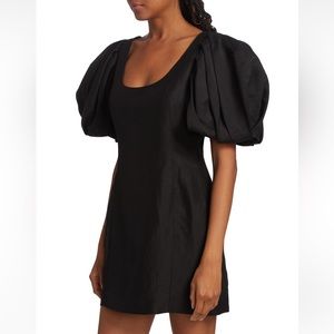 Frame Puff Sleeve U-neck Minidress, size L